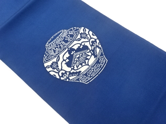 縮緬地壺に花唐草模様名古屋帯